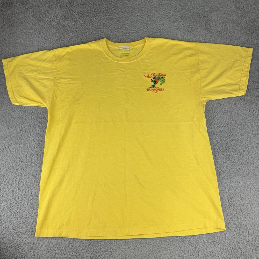 Rainforest Cafe Yellow Embroidered Shirt No Bad Days Men's‎ Size Xl Frog